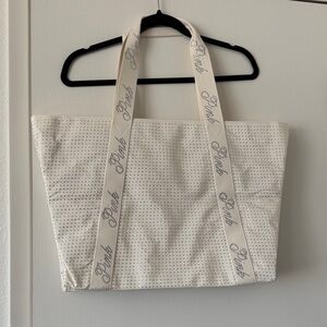 PINK Victoria's Secret White Crystal Perforated Tote